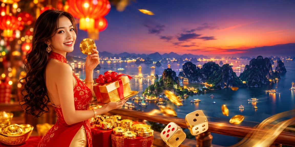 Cảnh lễ hội tài xỉu xúc xắc trên vịnh Hạ Long trong dịp Tết
